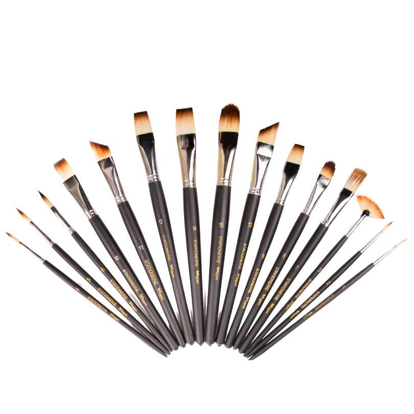 Stationerie Mix Paint Brush Set of 15, Mix Media, Amazon Top Seller