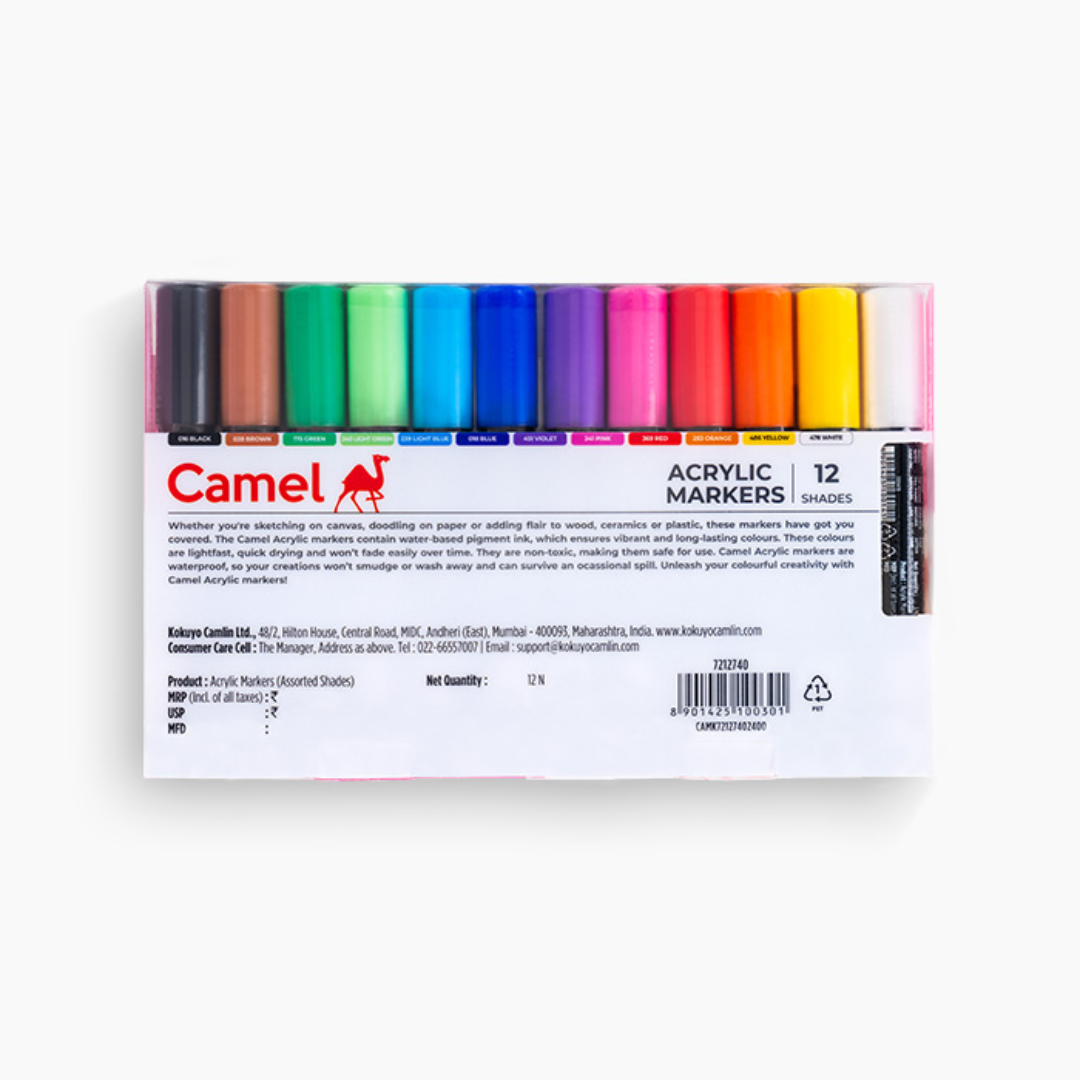 Camel Acrylic Markers Set of 12 Shades