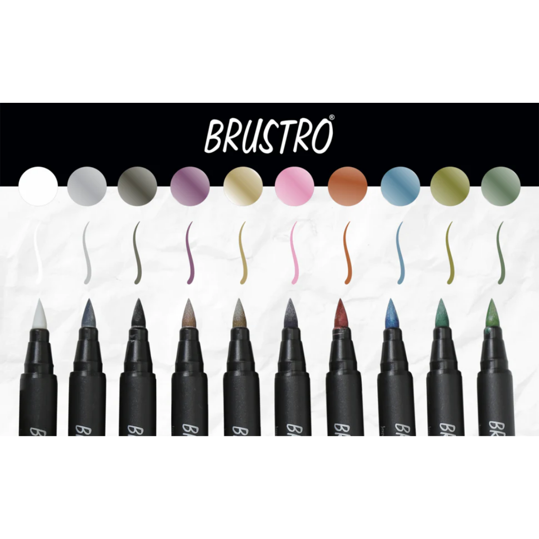 BRUSTRO Metallic Brush Pens