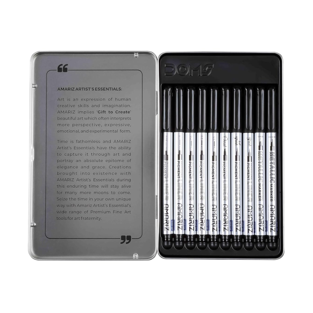 Doms Amaritz Professional Pigment Liner and Marker Pen Set of 10