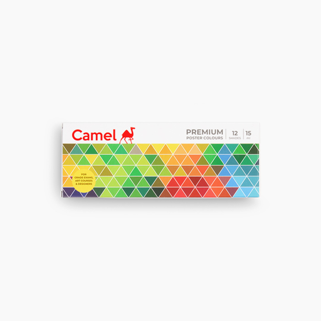 Camel  Premium  Poster  Colours  Assorted  pack  of  12  shades  in  15  ml