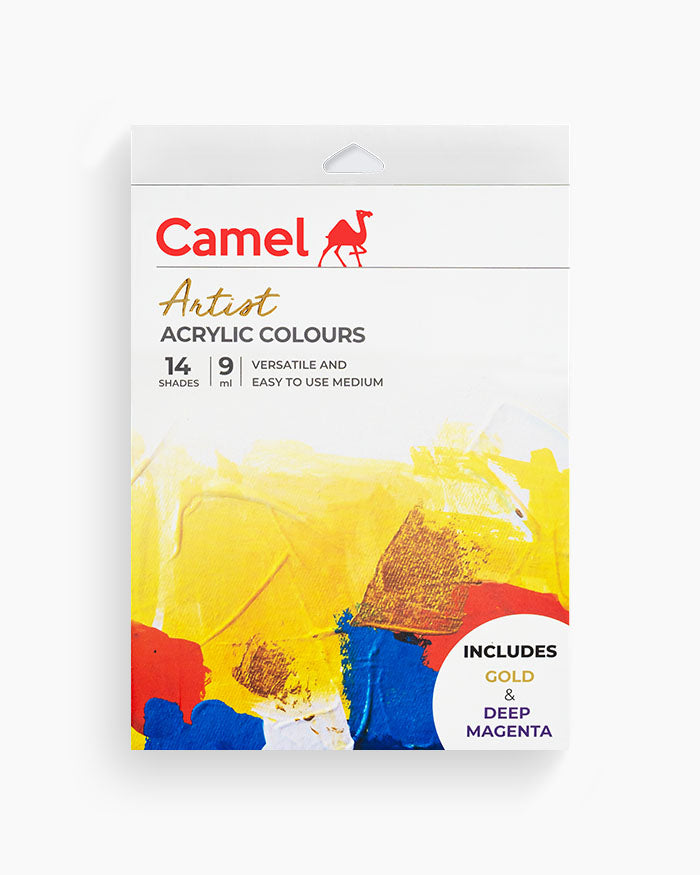 Camel  Artist  Acrylic  Colours  14  shades  in  9  ml