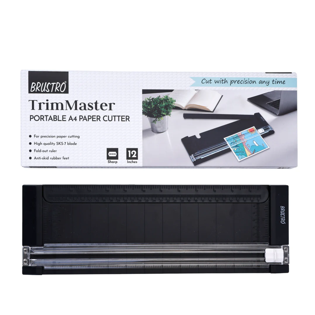 Brustro Trim Master Portable A4 Paper Cutter | 12 Inches, SKS-7 Blade | Precision Cutting Tool, Ideal for Craft,Coupon,Label,Card Making,Paper Trimmer,School,Office,Photo Studio,Professional Use
