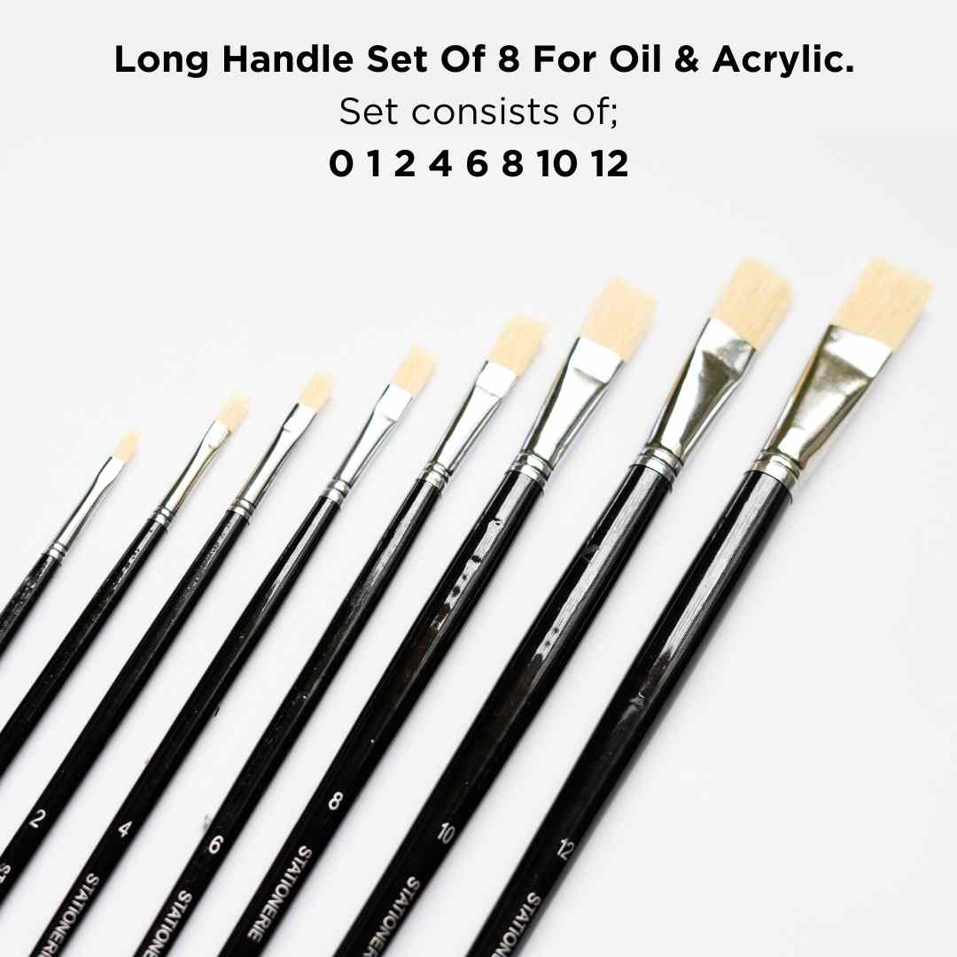 Stationerie Flat Chungking Hog Brush Set Of 8 Black Edition 11'' LH