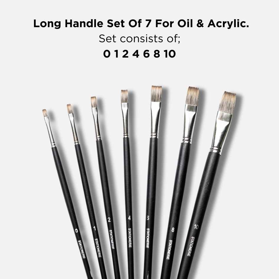 Stationerie Vegan Flat 11'' Long Handle Set Of 7