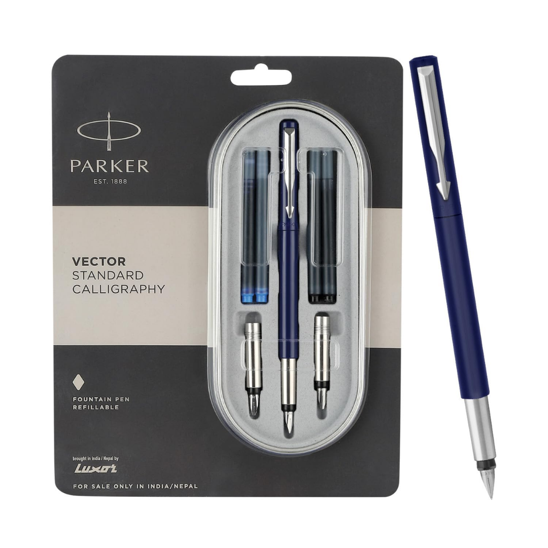 Parker Vector Standard Calligraphy CT Fountain Pen (Blue)
