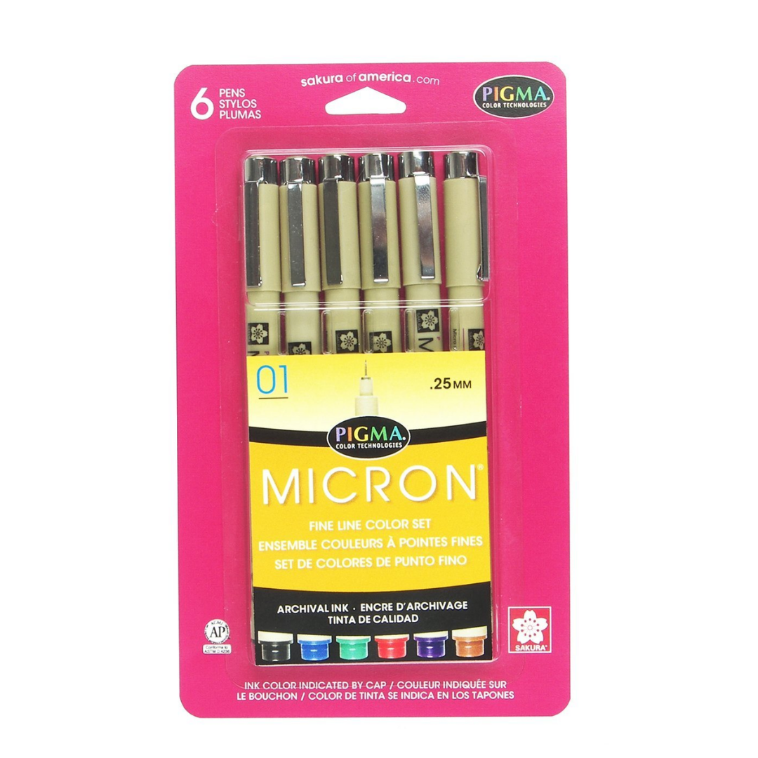 SAKURA 6 Piece Pigma Micron Assorted Color .05