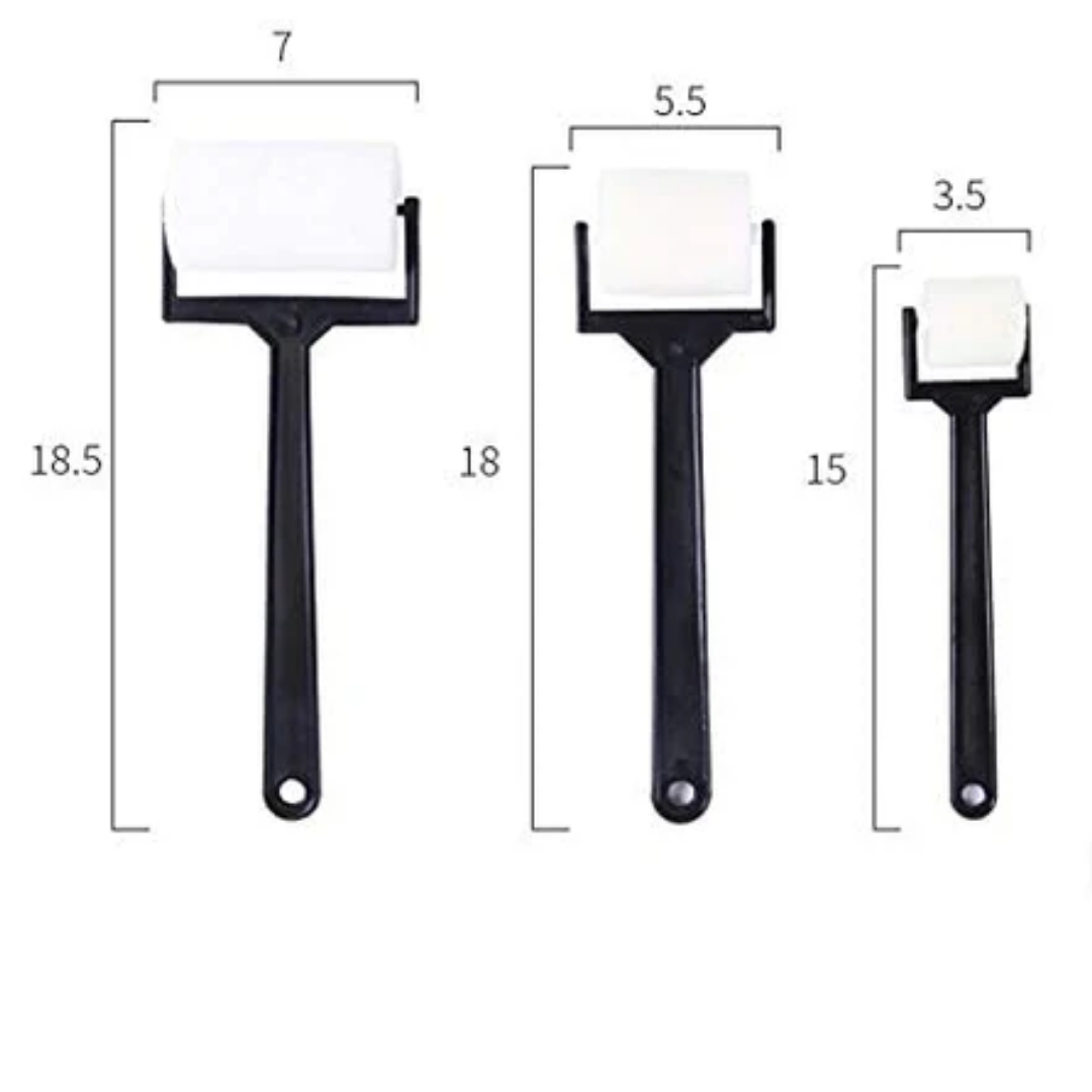 Stationerie White Sponge Paint Roller Brushes Set Of 3