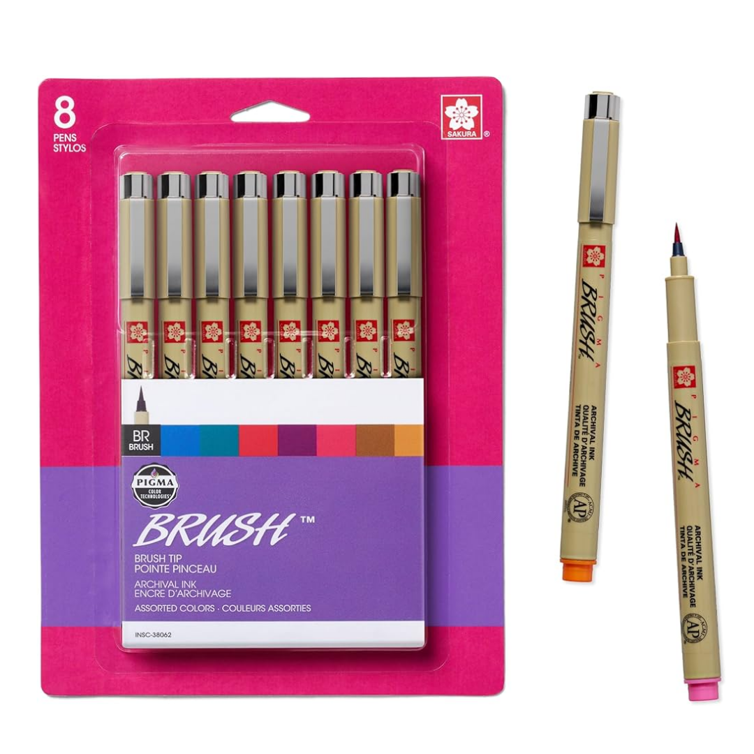 Sakura Pigma Brush Pens Set of 8 Colors