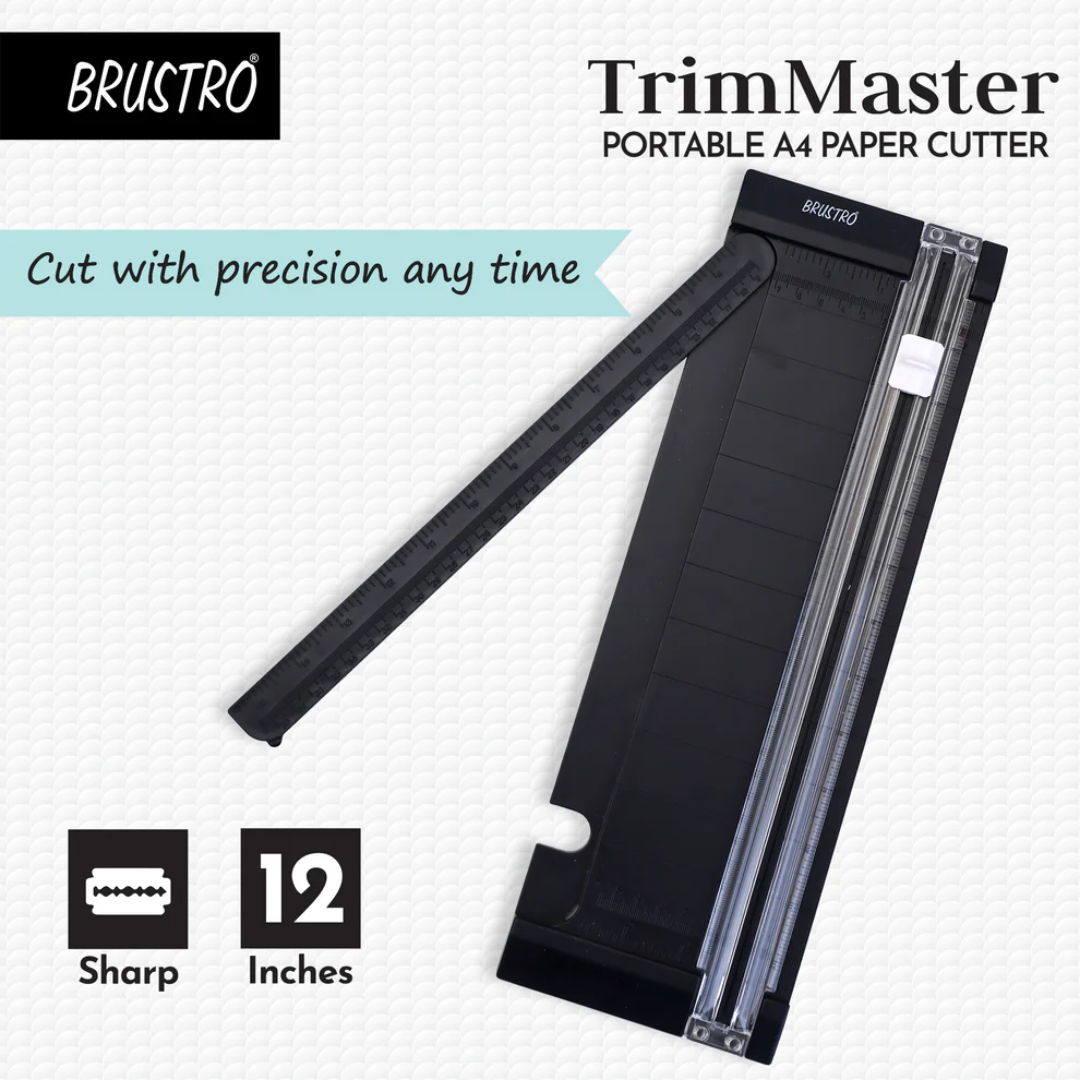 Brustro Trim Master Portable A4 Paper Cutter | 12 Inches, SKS-7 Blade | Precision Cutting Tool, Ideal for Craft,Coupon,Label,Card Making,Paper Trimmer,School,Office,Photo Studio,Professional Use