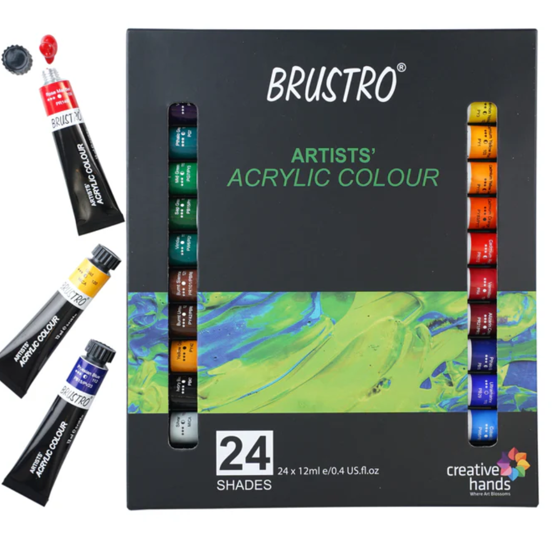 BRUSTRO Artist Acrylic Color 24 Colours 12ML Set