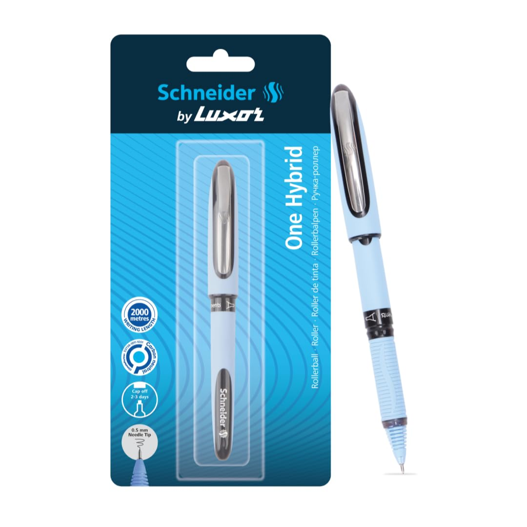SCHNEIDER One Hybrid Needle Tip 0.5 Roller Ball Pen Black