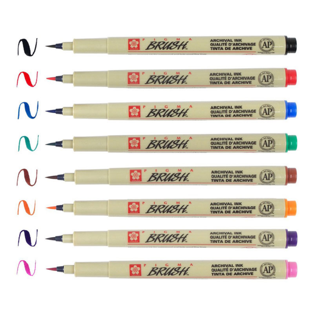 Sakura Pigma Brush Pens Set of 8 Colors