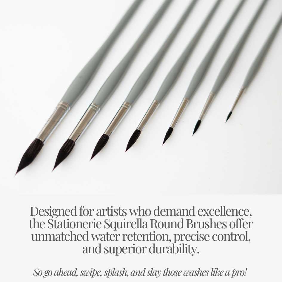 Stationerie Round Set of 7 Squirrel Synthetic