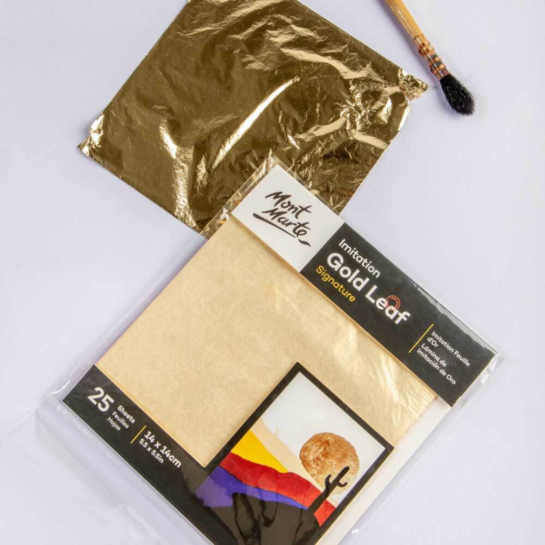 Mont Marte Imitation Gold Leaf 14x14cm 25 Sheet