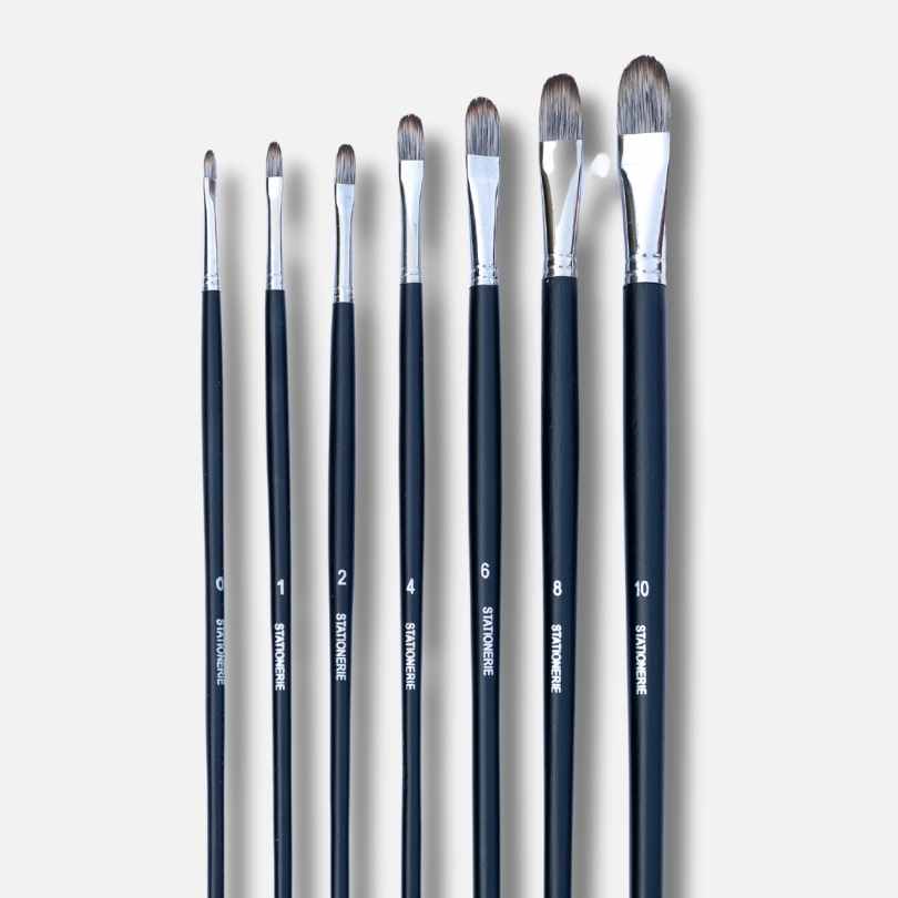 Stationerie Vegan Filbert 11'' Long Handle Set Of 7