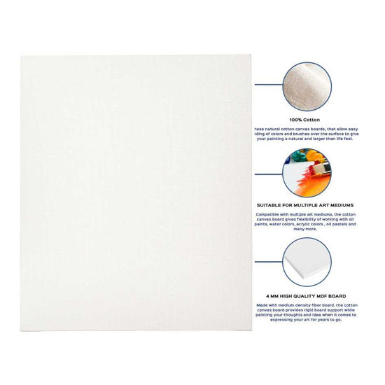 Stationerie Artists Canvas Board 8x10 Set of 3