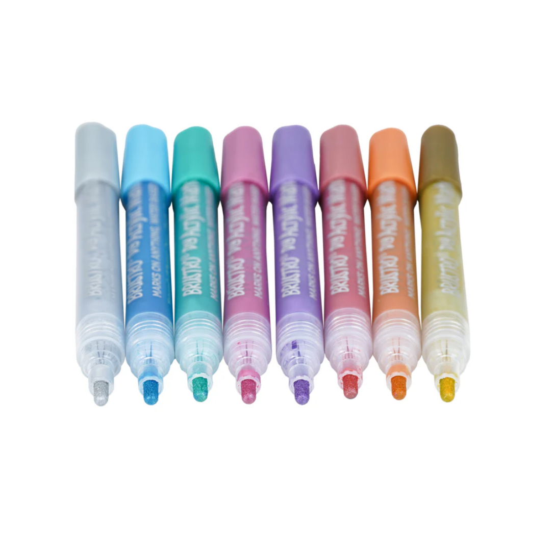 Brustro Acrylic (DIY) Marker Set of 8 (Metallic Shades)