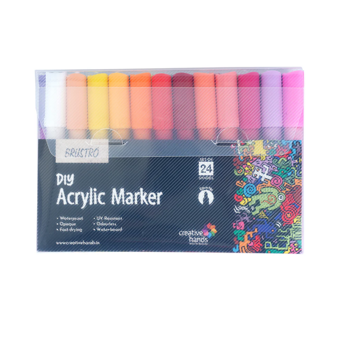 Brustro Acrylic (DIY)  Marker Set of 24 2mm Tip