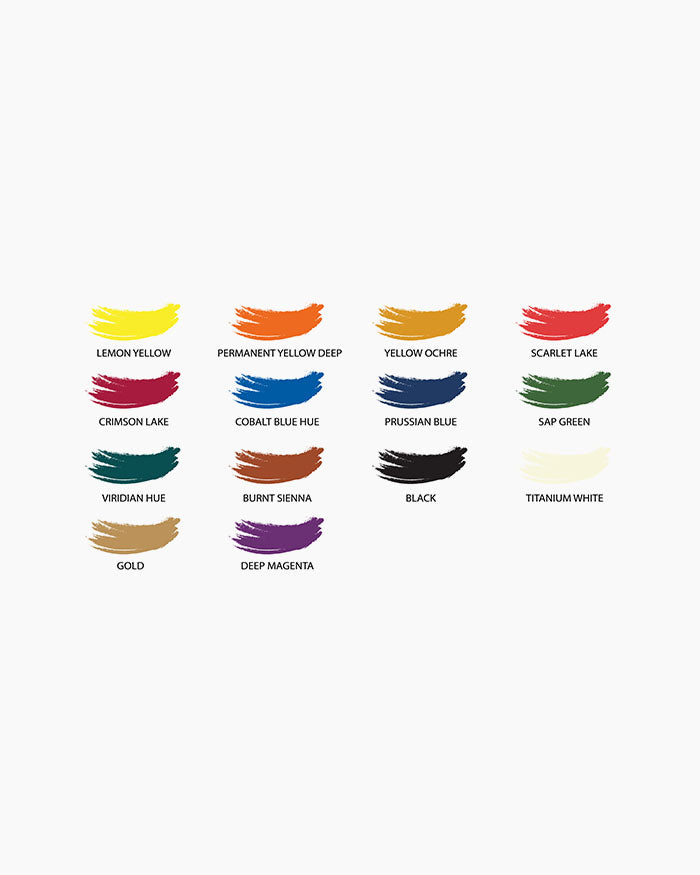 Camel  Artist  Acrylic  Colours  14  shades  in  9  ml