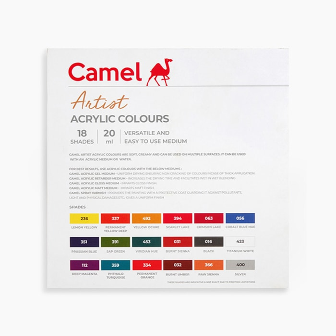 Camel Artist Acrylic Colors 18 Shades 20ml