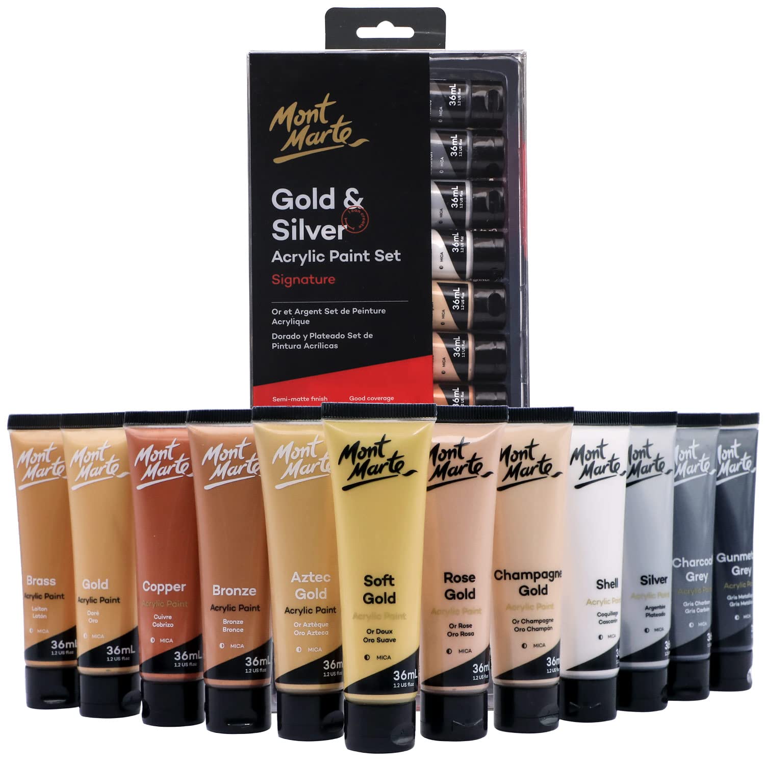 Mont Marte Gold Paint Series Set 12pc x 36ml