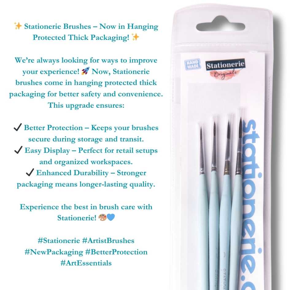 Stationerie Short Liner Set Of 4 Sea Mist Edition, Kolinsky Synthetic