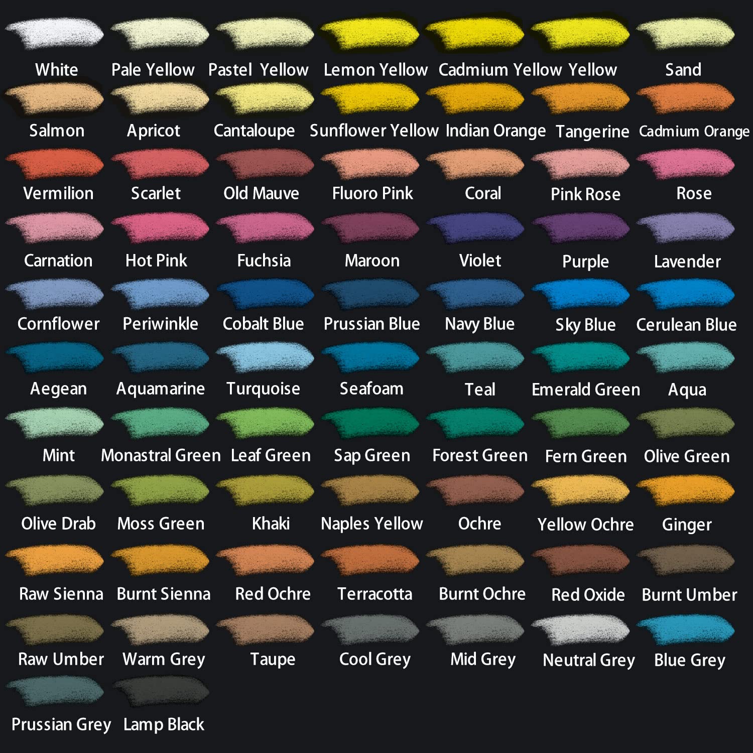 Mont Marte Soft Pastels Signature 72pc Set of 72 Assorted Colored Pastel Sticks Vibrant and Blendable Ideal for Art Craft Drawing Sketching