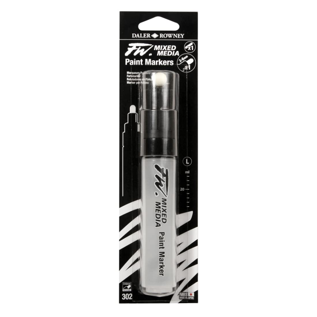Daler Rowney FW Empty Mixed Media Marker   Round Nib, Large Barrel, 3 6 mm, Single Marker