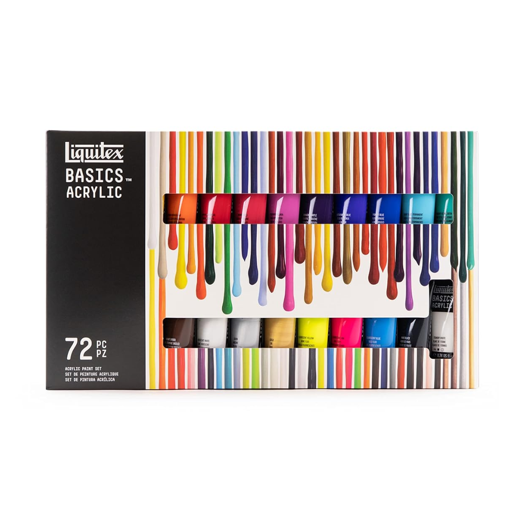 Liquitex Basics Acrylic Paint, 72 Tube Set, Assorted