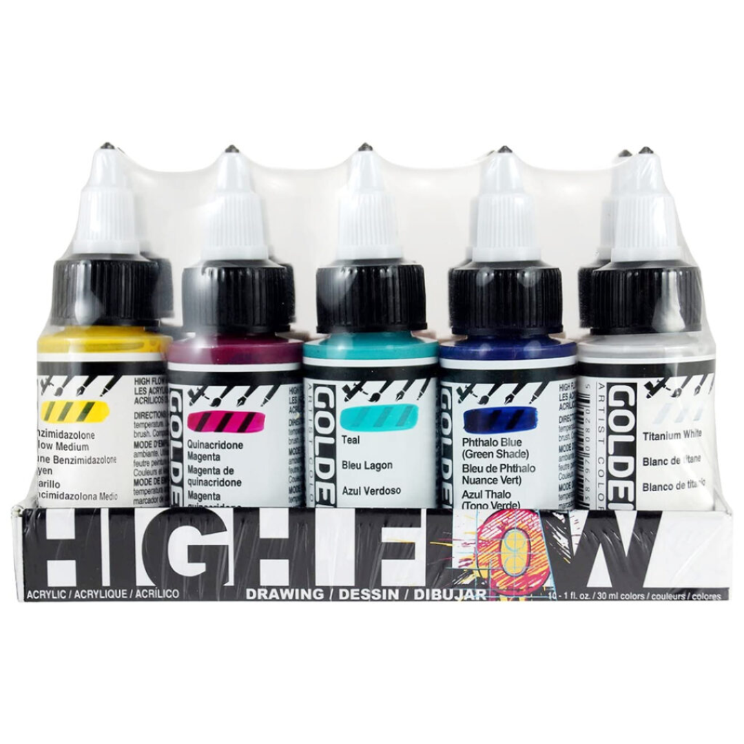 Golden High Flow Acrylic Drawing Set of 10 (#964)