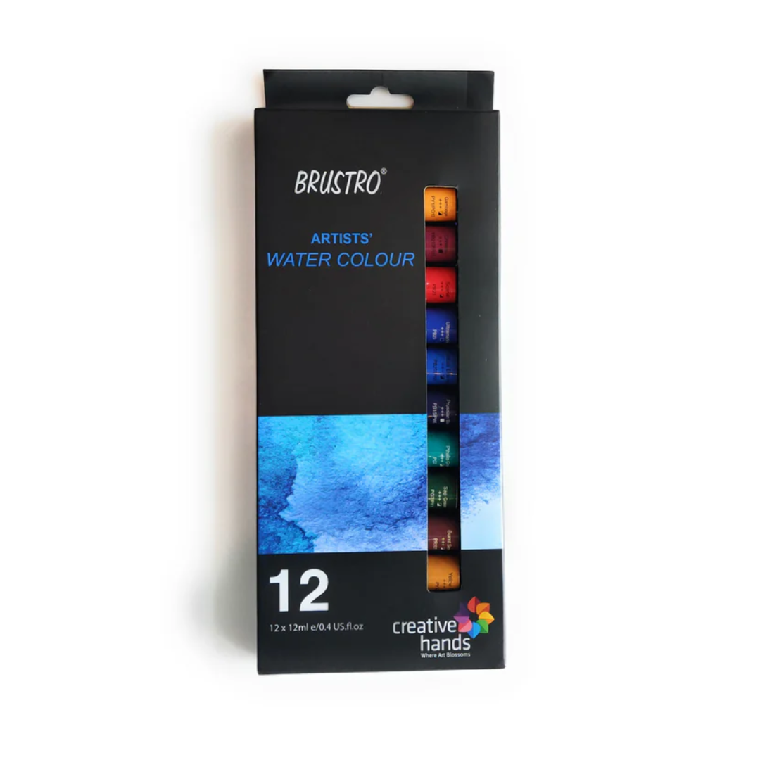 BRUSTRO Artists ’ Watercolour Set of 12 Colours X 12ML Tubes