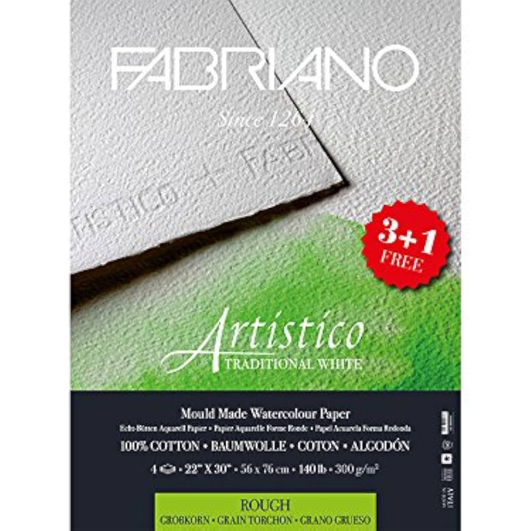 Fabriano Artistico Traditional White Watercolour Paper Rough 300 GSM 22 inch X 30 inch