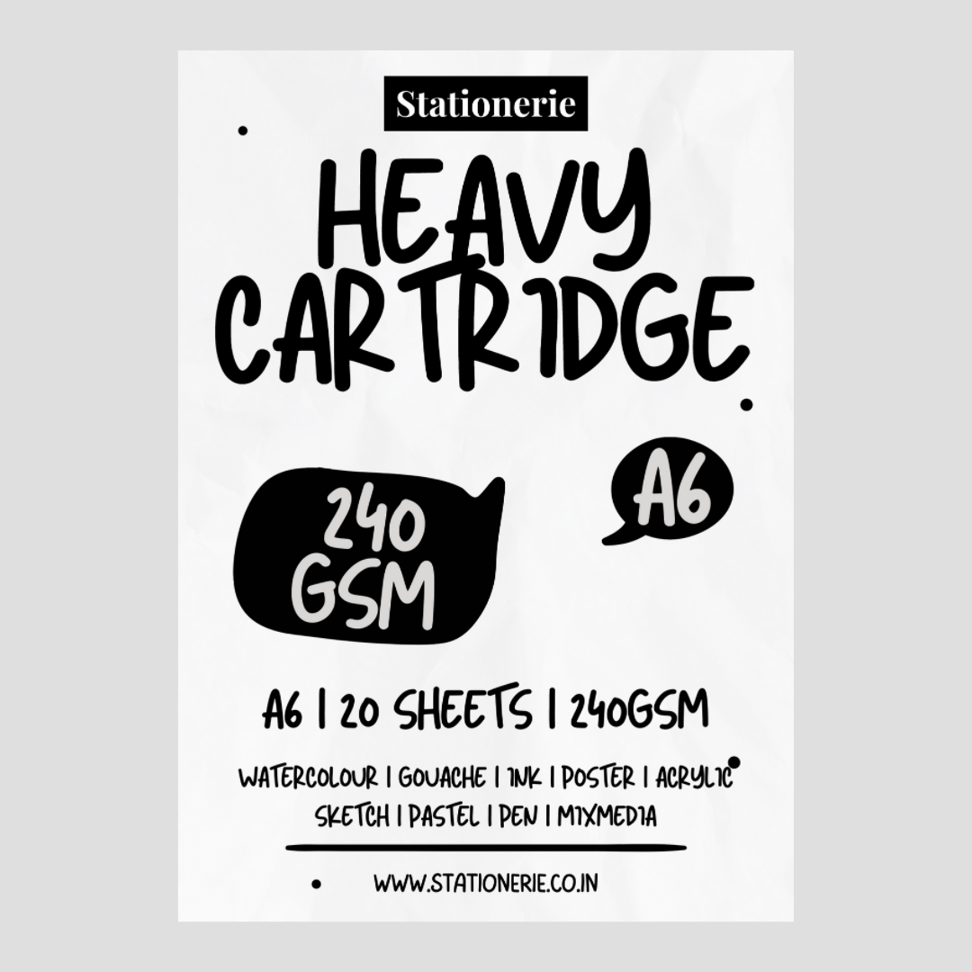 STATIONERIE HEAVY CARTRIDGE 240GSM A6 20 SHEETS