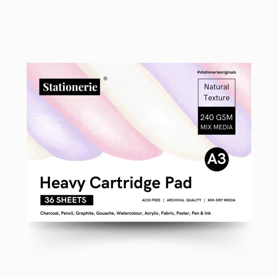 Stationerie Artists’ Heavy Cartridge A3 Pad 240gsm 36 Sheets