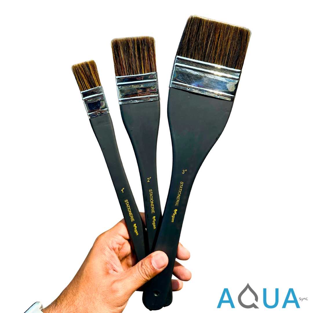 Stationerie Hake Brush 1” Aquasync Mix Media Stiff Synthetic