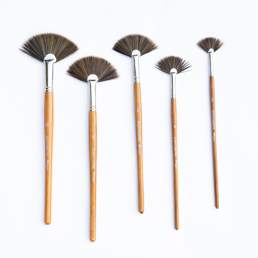 Stationerie Vegan Fan Brush Set Of 5