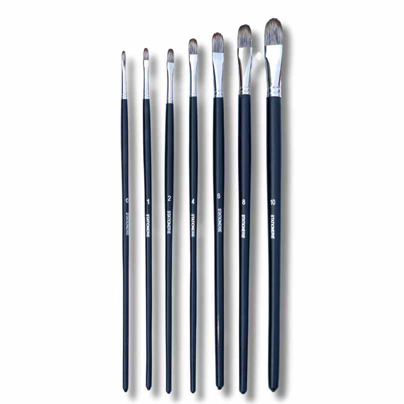 Stationerie Vegan Filbert 11'' Long Handle Set Of 7