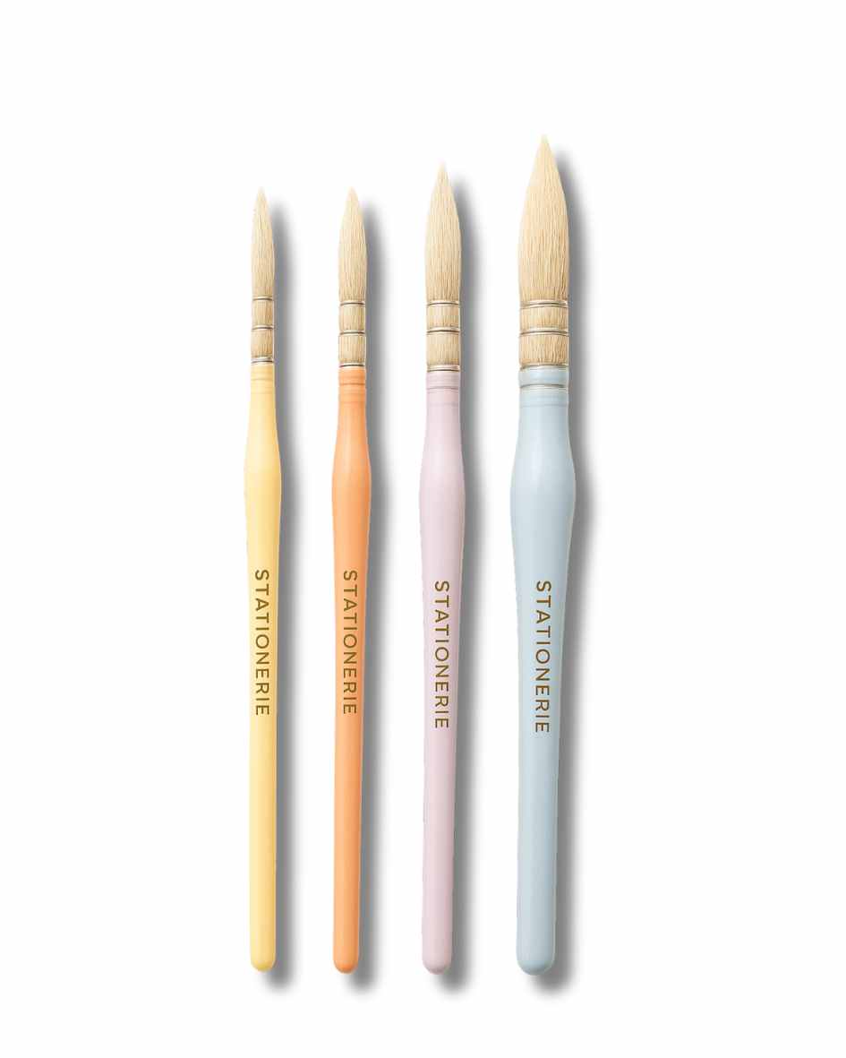 Stationerie Artists White Natural Goat Hair Mop Brush Set of 4