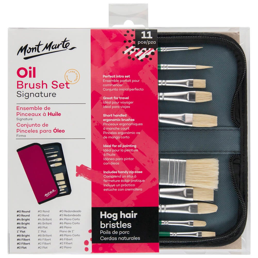 Mont Marte Oil Brush Set Signature 11pc