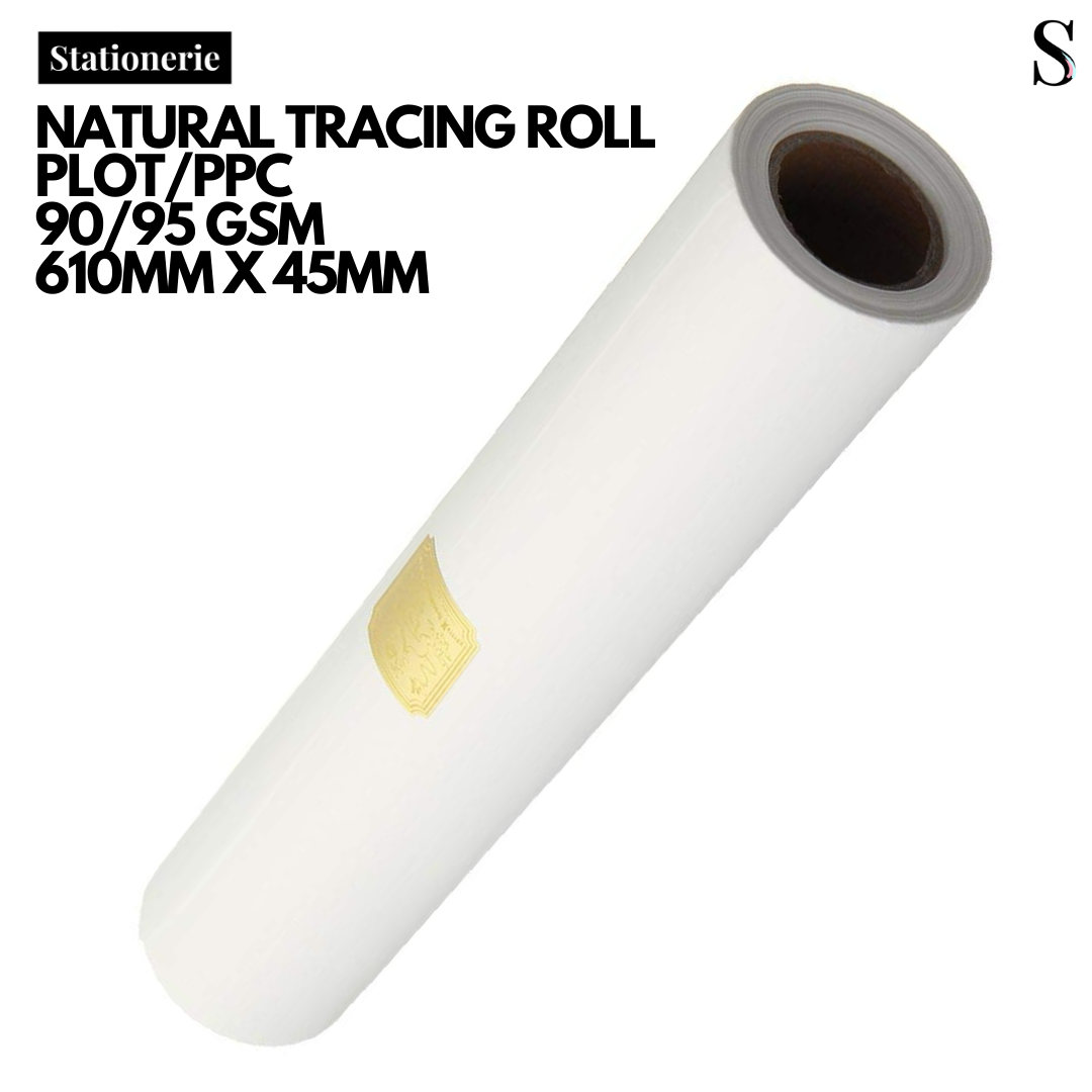 Stationerie Natural Tracing Roll 90/95gsm 610MM X 45MM