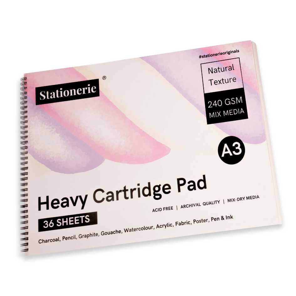 Stationerie Artists’ Heavy Cartridge A3 Pad 240gsm 36 Sheets