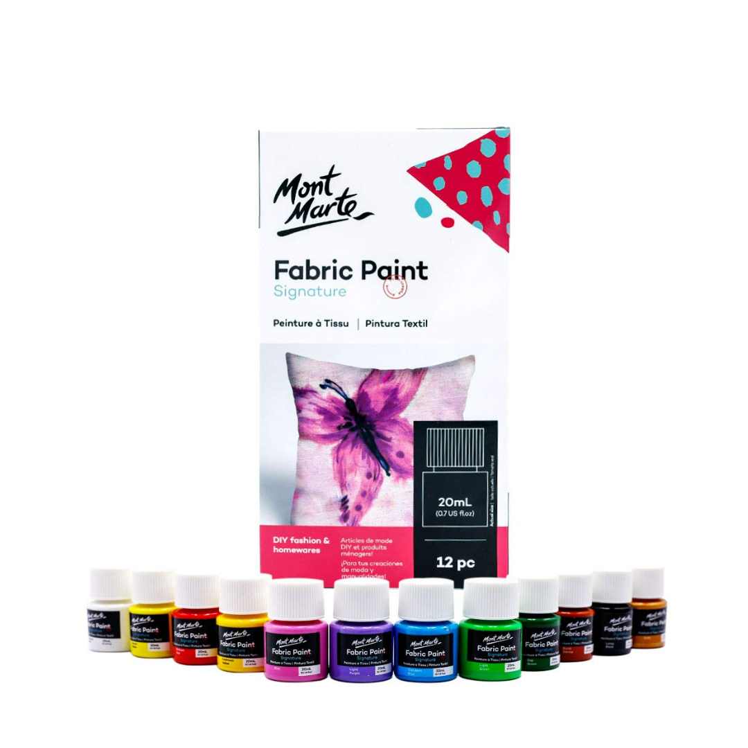 Mont Marte Fabric Paint Set 12pc x 20ml