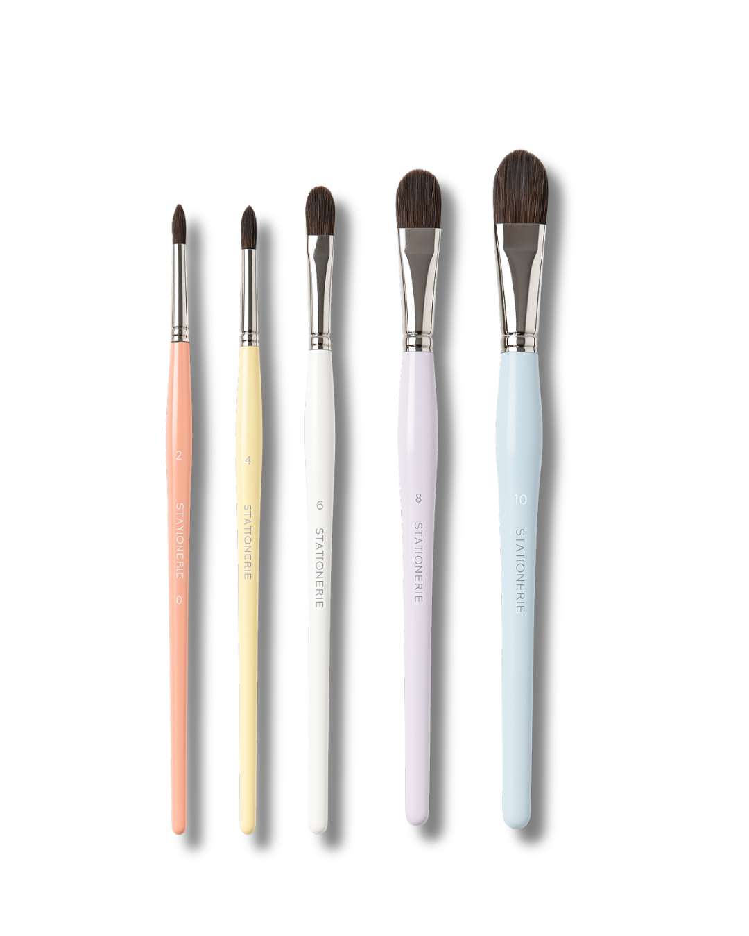 Stationerie filbert paint brush set