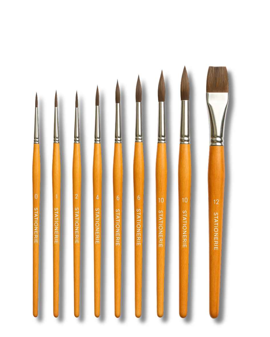 Stationerie Hybrid Mix set of 10 Velour brushes for beginners