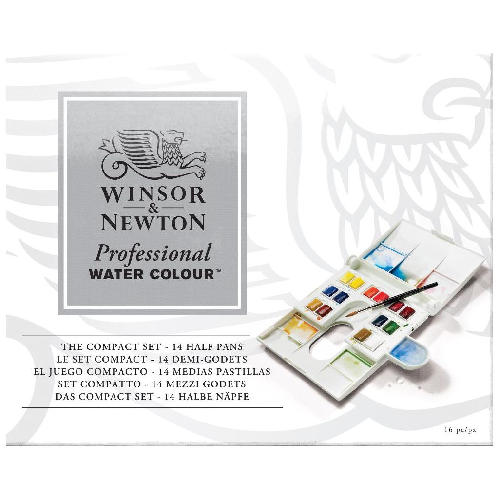 Winsor & Newton Professional Water Colour The Compact Set 14 Half Pans