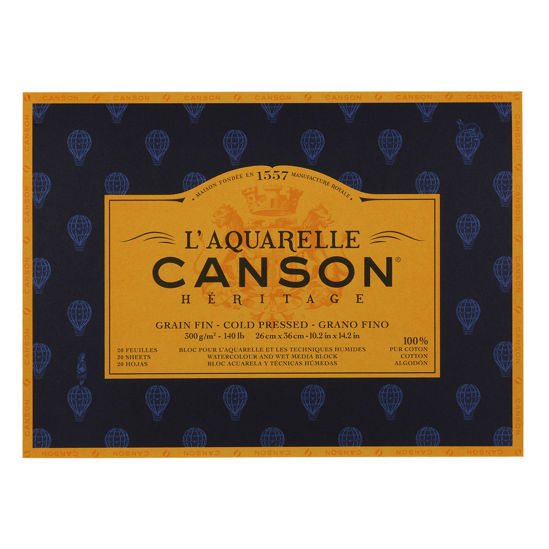 Canson Heritage Pads glued glued on short side Cold pressed 23x31cm