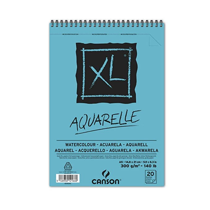 Canson XL Aquarelle   20 Sheets   300gsm   A5   Cold Press