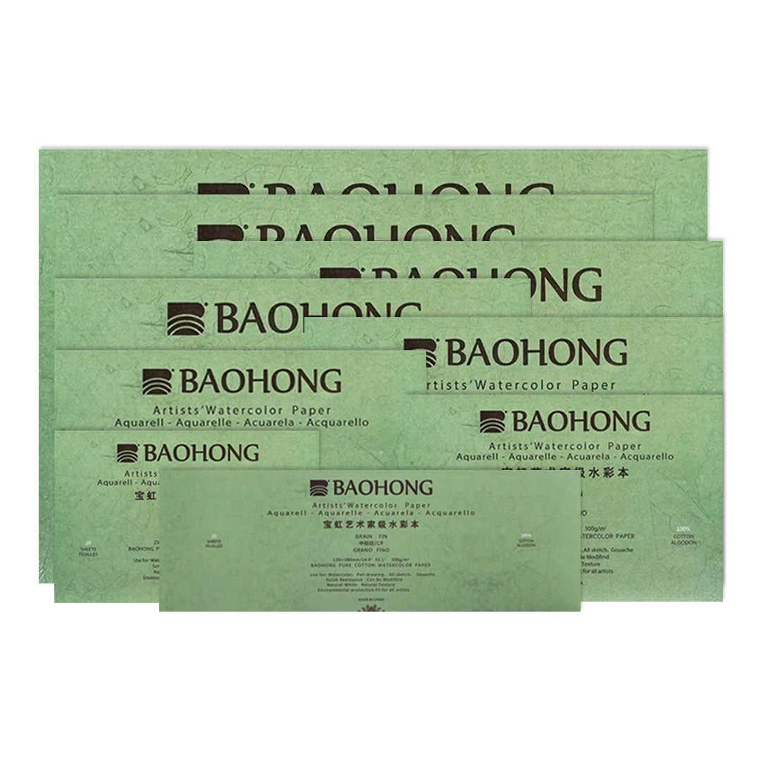 Baohong Artist Cold Pressed Watercolour Block 300gsm 20 Sheets