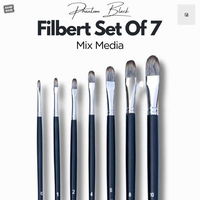 Stationerie Vegan Filbert 11'' Long Handle Set Of 7
